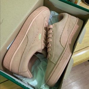 Puma Pink Suede Sneakers